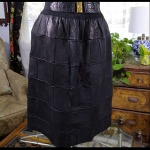 Vintage Leather Patchwork Skirt
